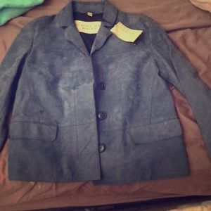 Blue suede Burberry coat BRAND NEW!!